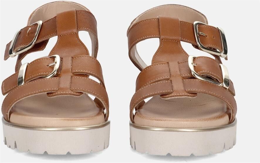 Sangiorgio Bruine leren sandaal voor onberispelijke stijl