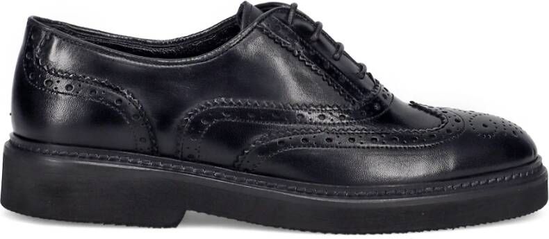 Sangiorgio Verfijnde zwarte platte schoenen Black Dames