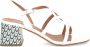 Sangiorgio Witte Leren Blokhak Sandalen - Thumbnail 1