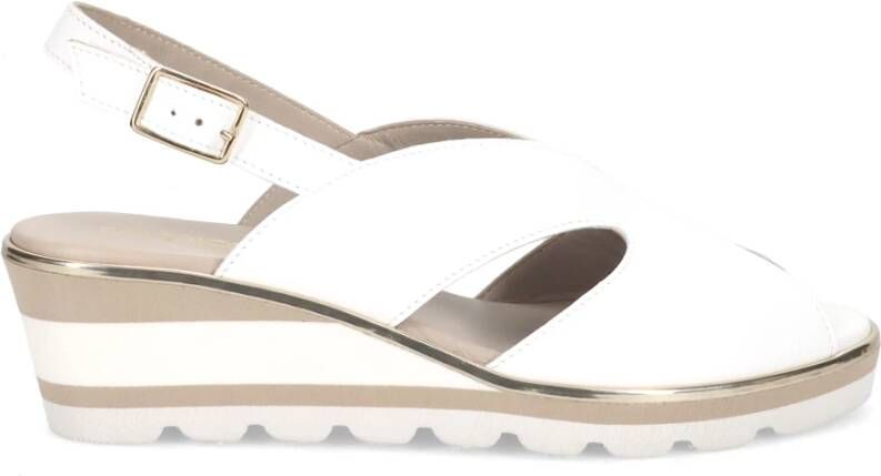 Sangiorgio Witte Leren Sandaal Comfort Stijl