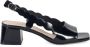 Sangiorgio Zwarte Leren Blokhak Sandalen - Thumbnail 1
