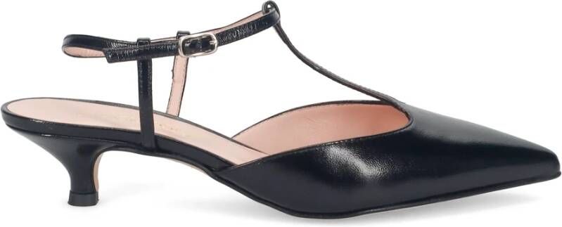 Sangiorgio Zwarte Leren Schoen Spool Hak