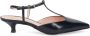 Sangiorgio Zwarte Leren Schoen Spool Hak - Thumbnail 1