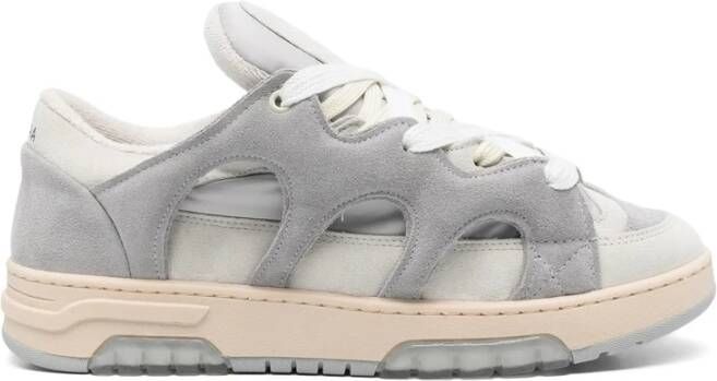 Santha Grijze Vetersneaker met Logopatch