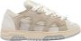 Santha Stijlvolle witte sneakers met mesh en suède Beige - Thumbnail 7
