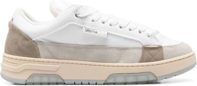 Santha Witte Veterschoenen met Logo Patch