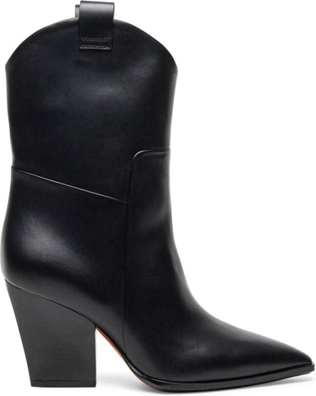 SANTONI Cowboylaarzen Dames 59604 Maat: 40 Materiaal: Leer Kleur: Zwart