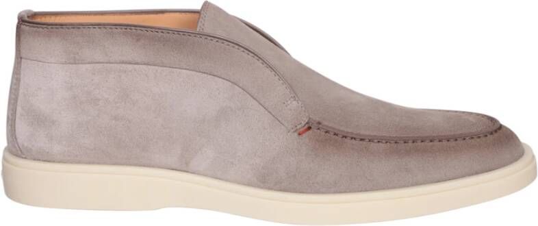 SANTONI Hoge Sneakers Heren Digits Maat: 8 5 Materiaal: Suède Kleur: Beige