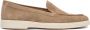 Santoni Bruin Leren Mocassins Platte Rubberen Zool Brown Dames - Thumbnail 1