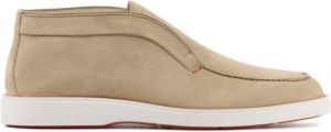 Santoni Beige Suède Instapschoenen Beige Heren