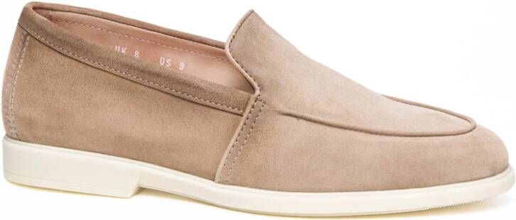 Santoni Beige Suède Loafers voor Heren