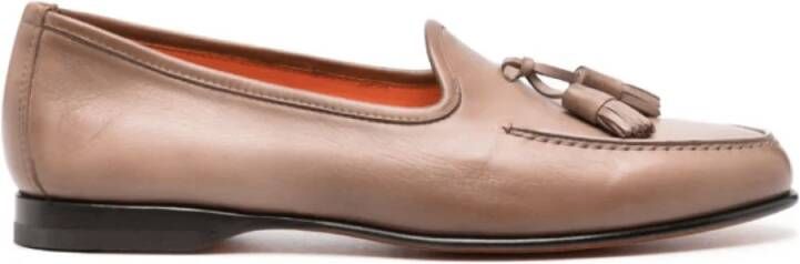 Santoni Beige Tassel Leren Loafers Beige Heren