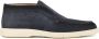 Santoni Blauwe Tonal-Stitching Leren Loafers Blauw Heren - Thumbnail 1