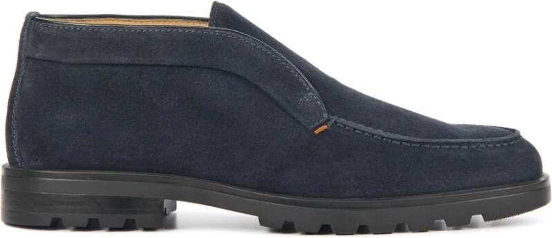 SANTONI Instappers Heren Detroit 17823 Gz Maat: 43 Materiaal: Suède Kleur: Blauw