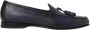 Santoni Blauwe Leren Instappers Blue Heren - Thumbnail 1