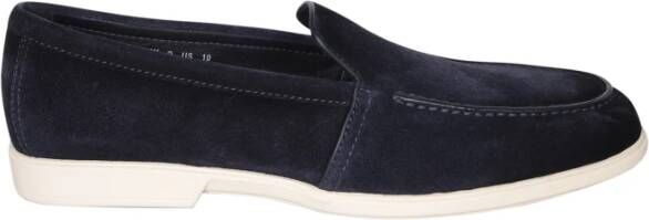 Santoni Blauwe Loafer Schoenen Ss24 Blue Heren