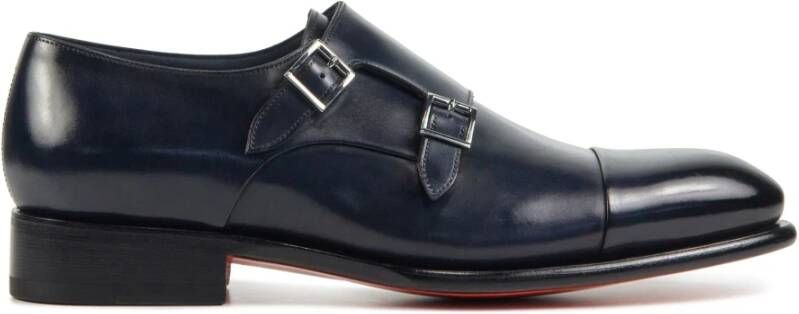 SANTONI Nette Schoenen Heren Carter 11652 Maat: 10 5 Materiaal: Leer Kleur: Blauw