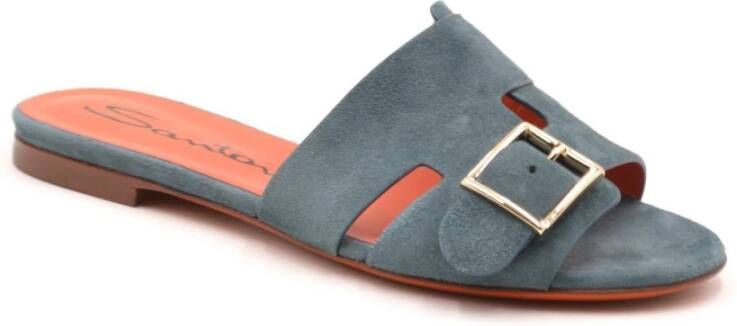 Santoni Blauwe platte sandalen - Foto 2