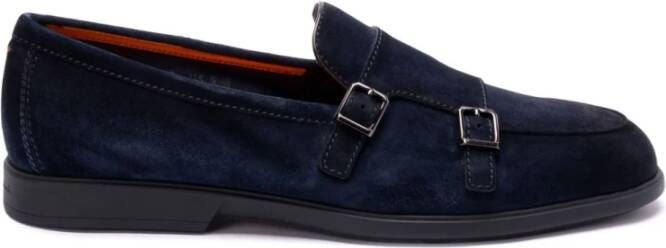 SANTONI Loafers Heren Pura Maat: 9 Materiaal: Suède Kleur: Blauw