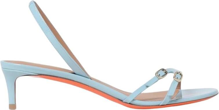 Santoni Blauwe Sandalen met Hak en Gesp