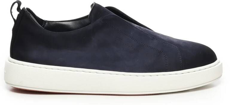 Santoni Blauwe Sneakers met Rubberen Zool