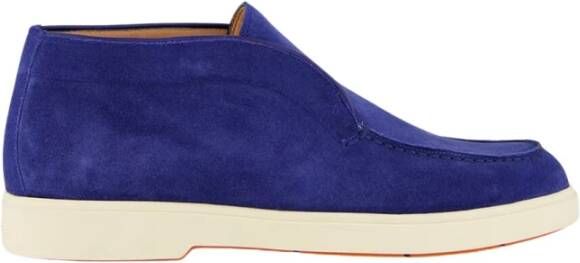Santoni Blauwe Suède Desert Boots