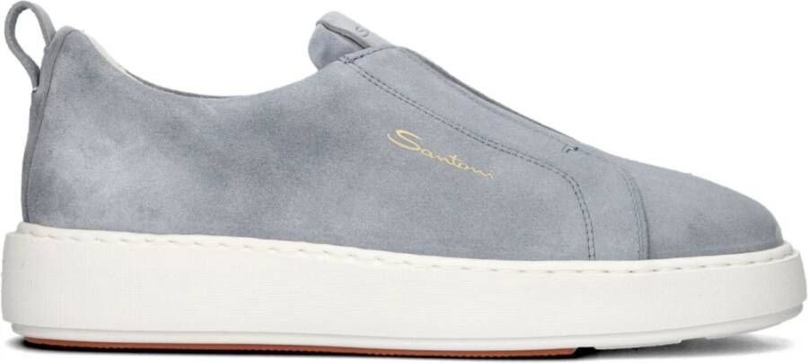SANTONI Lage Sneakers Dames 61224 Maat: 39 Materiaal: Suède Kleur: Blauw