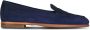 Santoni Blauwe Suède Instap Blokhak Schoenen - Thumbnail 1