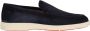Santoni Blauwe Suède Mocassin Rubberen Zool - Thumbnail 1