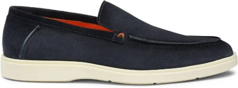 SANTONI Instappers Heren Botanist Maat: 9 5 Materiaal: Suède Kleur: Blauw