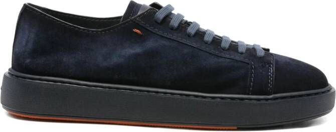 Santoni Blauwe Suède Sneaker