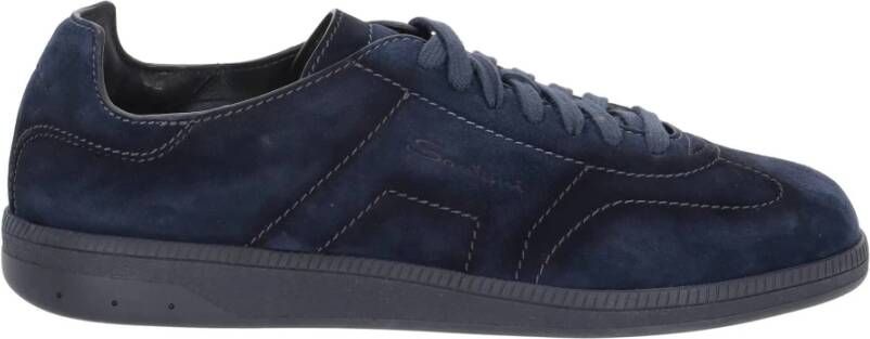 Santoni Blauwe Suède Sneakers Olympic Model