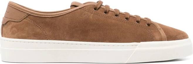 Santoni Bruin Leren Veterschoenen