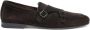 Santoni Bruin Suède Dubbele Gesp Loafer - Thumbnail 1