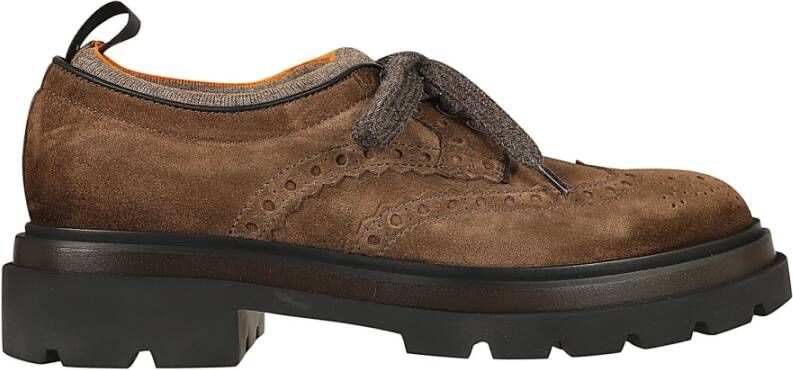 Santoni Bruine Gesloten Schoenen Elegante Stijl Brown Heren