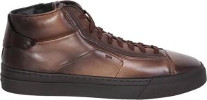 Santoni Bruine Hoge Sneakers voor Heren Bruin Heren