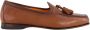 Santoni Bruine leren kwastloafer - Thumbnail 1
