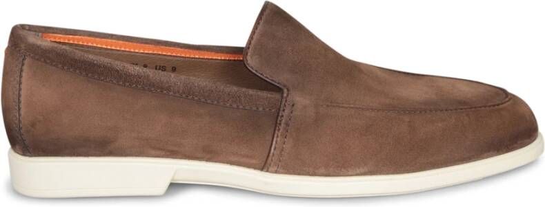 SANTONI Loafers Heren Malibu Maat: 7 5 Materiaal: Suède Kleur: Bruin