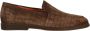 Santoni Bruine Platte Instap Schoenen in Cocco Print - Thumbnail 1