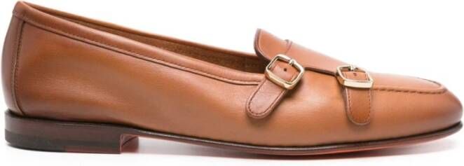 Santoni Bruine Platte Schoenen