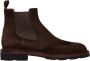 Santoni Bruine Suède Brogue Laarzen met Elastiek - Thumbnail 1