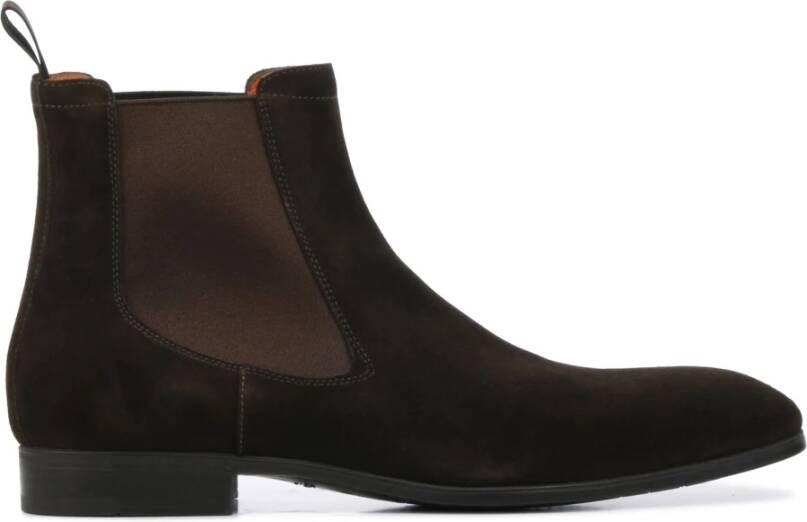 Santoni Bruine Suède Chelsea Laarzen Brown Heren