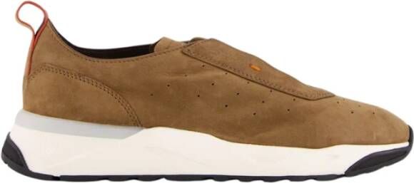 Santoni Bruine Suède Instap Sneakers