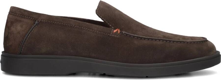 SANTONI Instappers Heren Sue Spiegel Instap Dz Maat: 44 Materiaal: Suède Kleur: Bruin