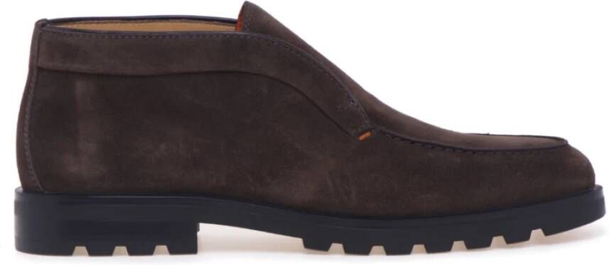 SANTONI Instappers Heren Detroit 17823 Gz Maat: 10 5 Materiaal: Suède Kleur: Bruin
