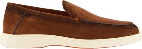 Santoni Bruine Suède Loafers