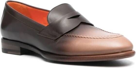 Santoni Bruine Suède Loafers Brown Dames