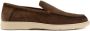 Santoni Bruine suède loafers met amandelvormige neus Brown Heren - Thumbnail 1