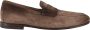 Santoni Bruine Suède Mocassin Schoen - Thumbnail 1