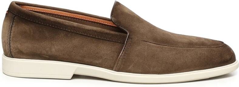 SANTONI Loafers Heren Malibu Maat: 8 5 Materiaal: Suède Kleur: Bruin